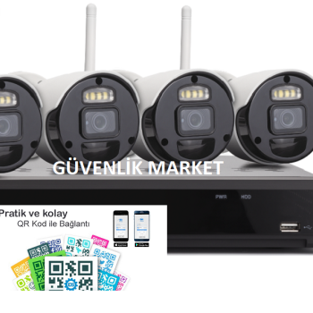 Kablosuz Güvenlik Kamera Sistemi Paketi 4 Kameralı 