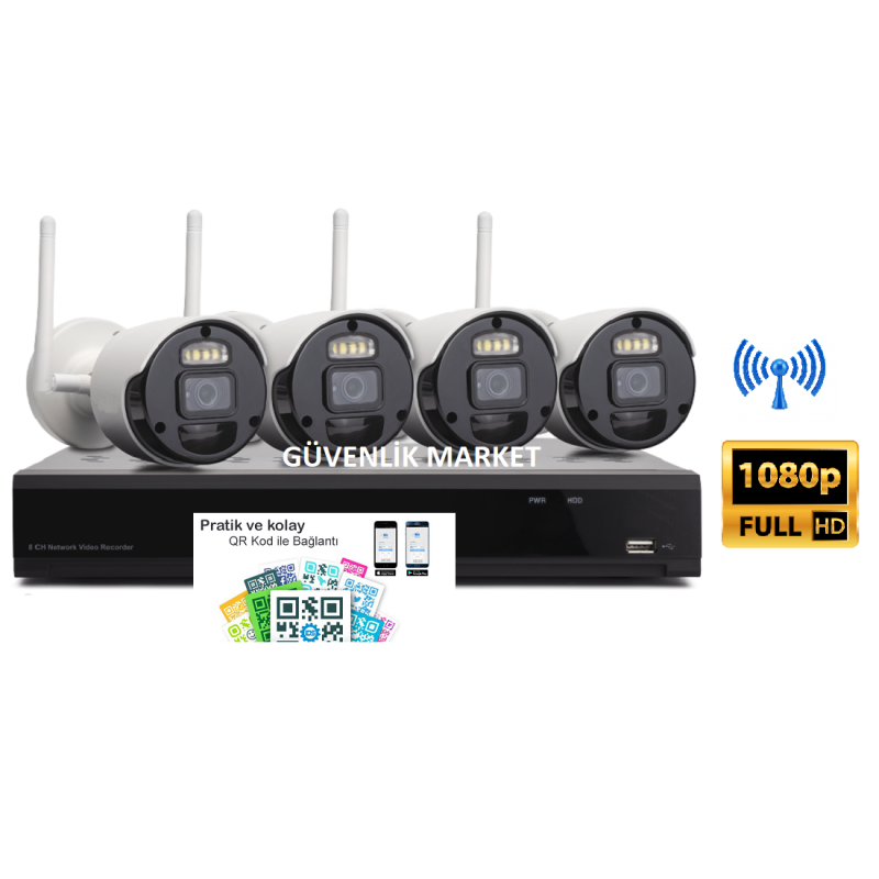 Kablosuz Güvenlik Kamera Sistemi Paketi 5 Kameralı fiyat teklifi al