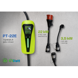 Ewatt PT-22E 22KW 3.5kw Dönüşümlü Taşınabilir Elektrikli Araç Şarj Cihazı