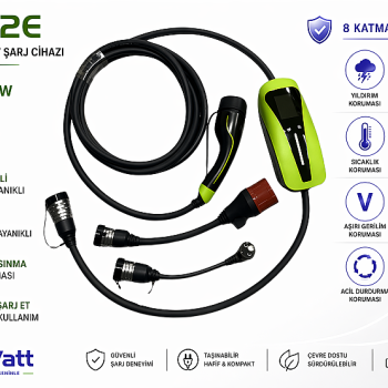 Ewatt PT-22E 22KW 3.5kw Dönüşümlü Taşınabilir Elektrikli Araç Şarj Cihazı