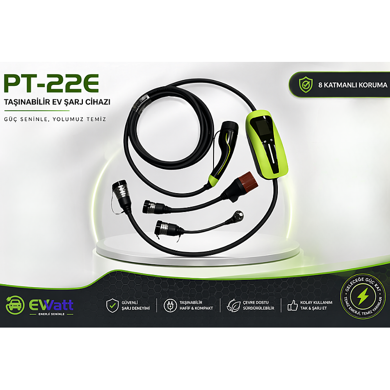 Ewatt PT-22E 22KW 3.5kw Dönüşümlü Taşınabilir Elektrikli Araç Şarj Cihazı fiyat teklifi al
