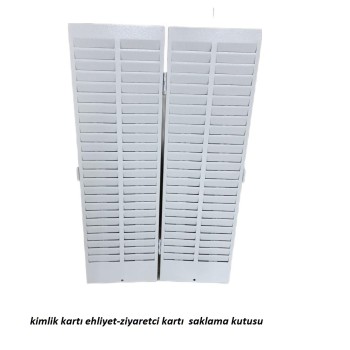 Duvara monte kapaklı kilitlenebilir kimlik personel kartı saklama dolabı