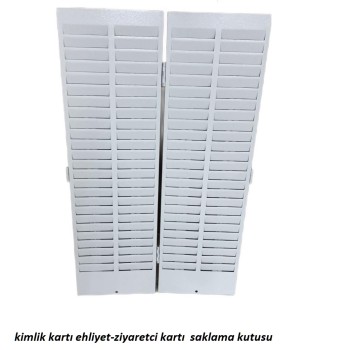 Duvara monte kapaklı kilitlenebilir kimlik personel kartı saklama dolabı