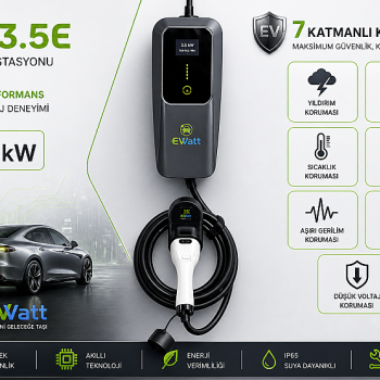 Ewatt PPT 3.5E 3.5kw Taşınabilir Elektrikli Araç Şarj Cihazı