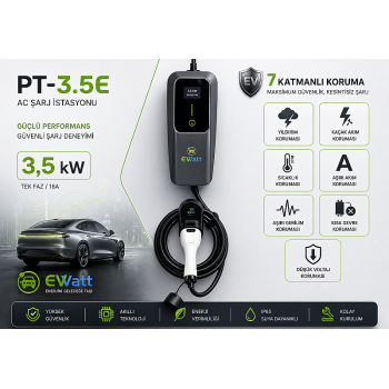 Ewatt PPT 3.5E 3.5kw Taşınabilir Elektrikli Araç Şarj Cihazı