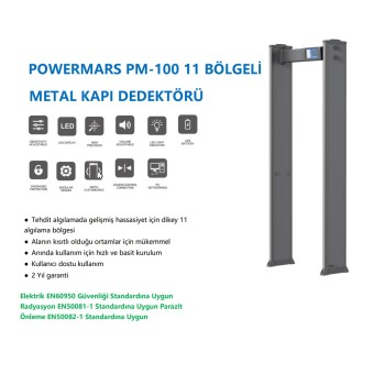Powermars PM-100 11 Bölge Kapı Tipi Metal Üst Arama Dedektörü