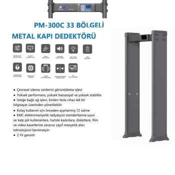 Powermars PM-300C 33 Bölge Kapı Tipi Metal Üst Arama Dedektörü