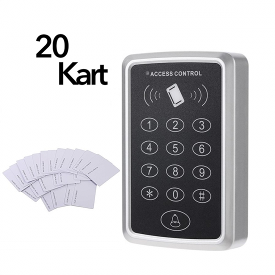 Şifreli ve Kartli Kapı Kilit açma sistemi + 20 Adet Proximity Kart ile birlikte