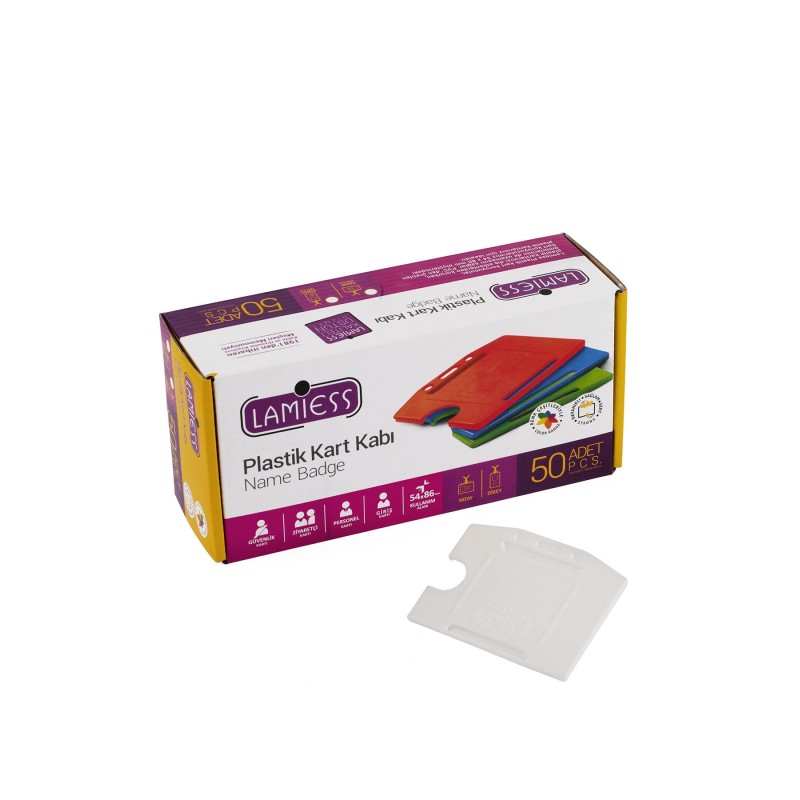 Lamiess  Lms 214 Yatay Plastik Kart Kabı Beyaz 50'Li fiyat teklifi al