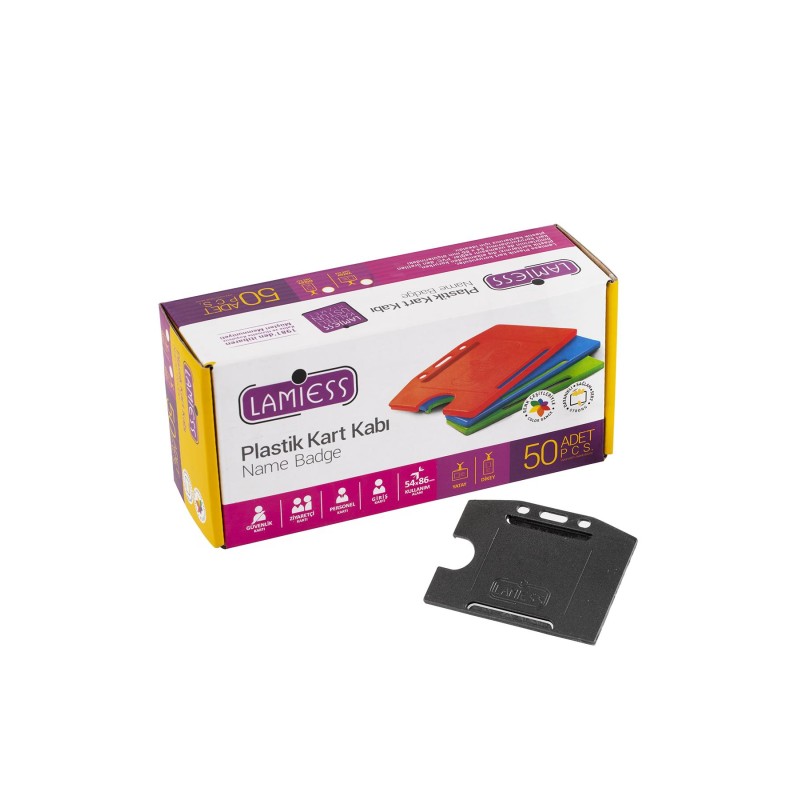 Lamiess  Lms 214 Yatay Plastik Kart Kabı Gri 50'Li fiyat teklifi al