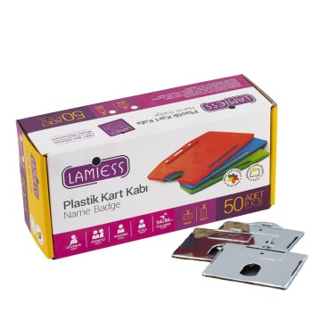 Lamiess  Lms 214 Yatay Plastik Kart Kabı Krom 50'Li