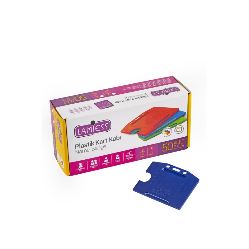 Lamiess  Lms 214 Yatay Plastik Kart Kabı Lacivert 50'Li fiyat teklifi al