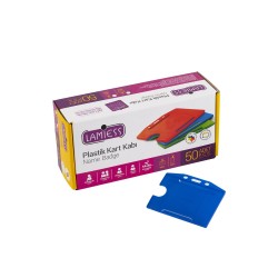 Lamiess  Lms 214 Yatay Plastik Kart Kabı Mavi 50'Li