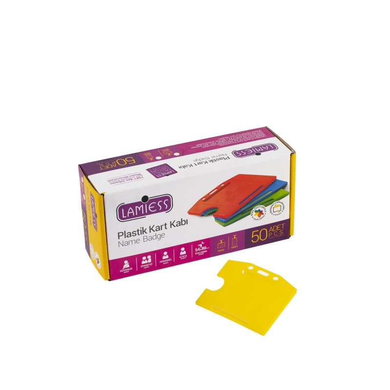 Lamiess  Lms 214 Yatay Plastik Kart Kabı Sarı 50'Li fiyat teklifi al