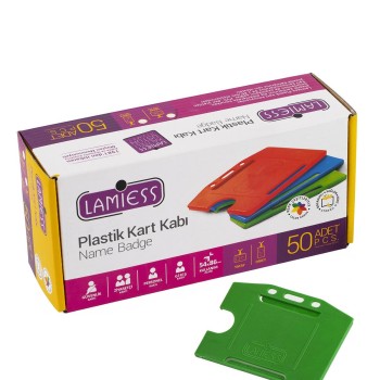 Lamiess  Lms 214 Yatay Plastik Kart Kabı Yeşil 50'Li