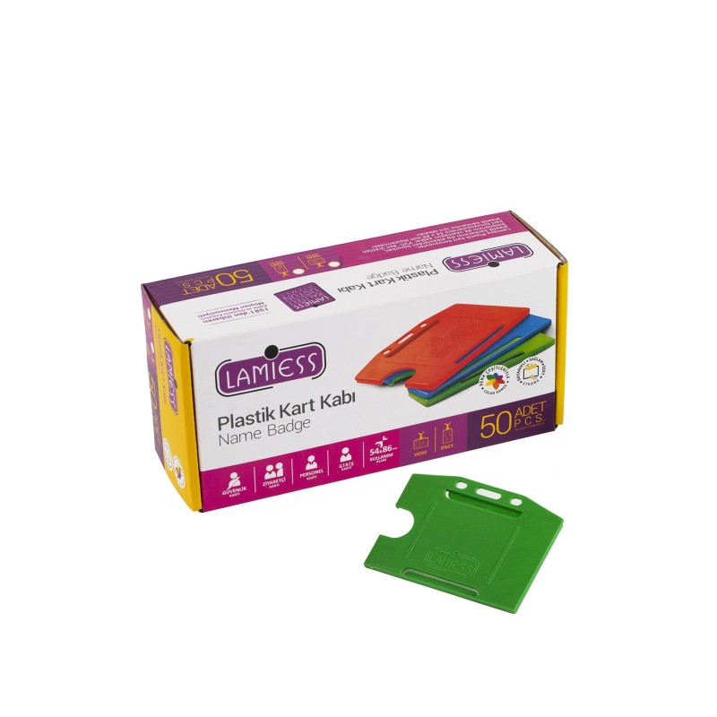 Lamiess  Lms 214 Yatay Plastik Kart Kabı Yeşil 50'Li fiyat teklifi al