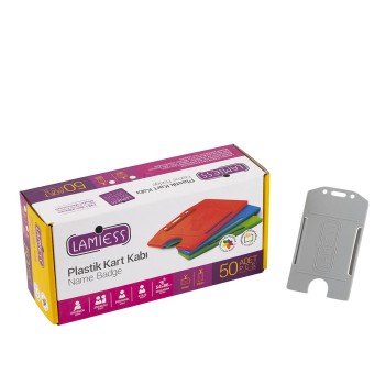 Lamiess  Lms 217 Dikey Plastik Kart Kabı Gri 50'Li