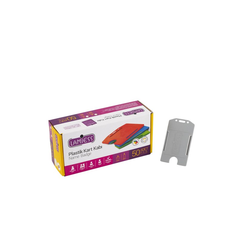 Lamiess  Lms 217 Dikey Plastik Kart Kabı Gri 50'Li fiyat teklifi al