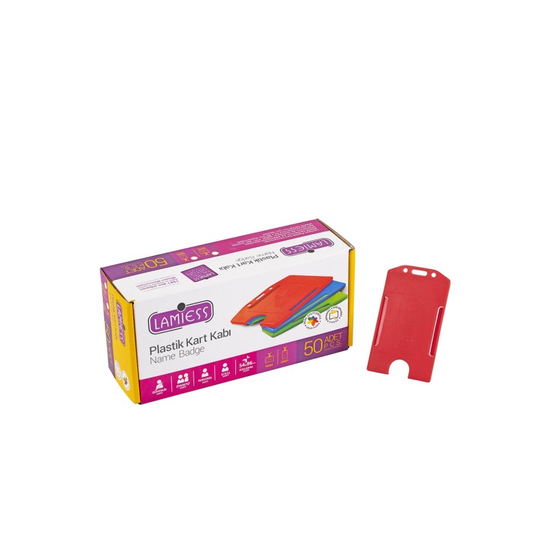 Lamiess  Lms 217 Dikey Plastik Kart Kabı Kırmızı 50'Li fiyat teklifi al