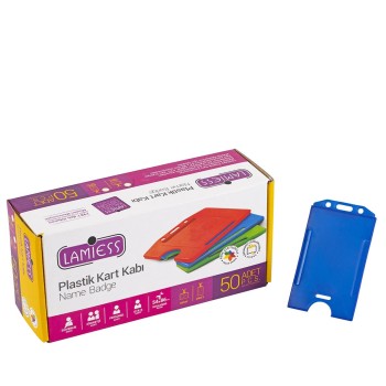 Lamiess  Lms 217 Dikey Plastik Kart Kabı Lacivert 50'Li