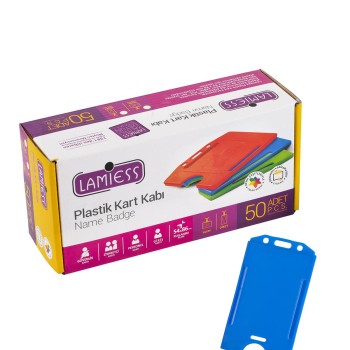 Lamiess  Lms 217 Dikey Plastik Kart Kabı Mavi 50'Li