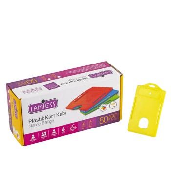 Lamiess  Lms 217 Dikey Plastik Kart Kabı Sarı 50'Li