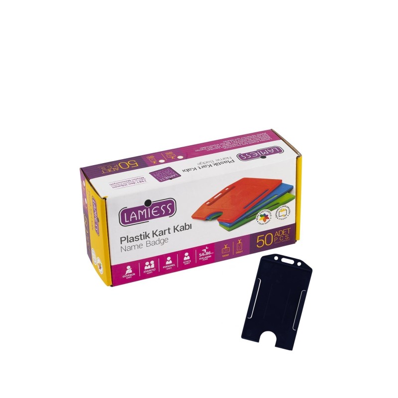 Lamiess  Lms 217 Dikey Plastik Kart Kabı Siyah 50'Li fiyat teklifi al