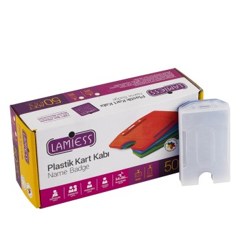 Lamiess  Lms 217 Dikey Plastik Kart Kabı Şeffaf 50'Li