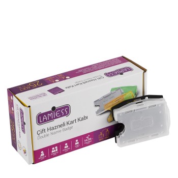 Lamiess  Lms 211 Yatay Dikey Çift Hazneli Kart Kabı Şeffaf 25'Li