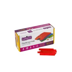 Lamiess  Lms 211 Yatay Dikey Çift Hazneli Kart Kabı Şeffaf Kırmızı 25'Li