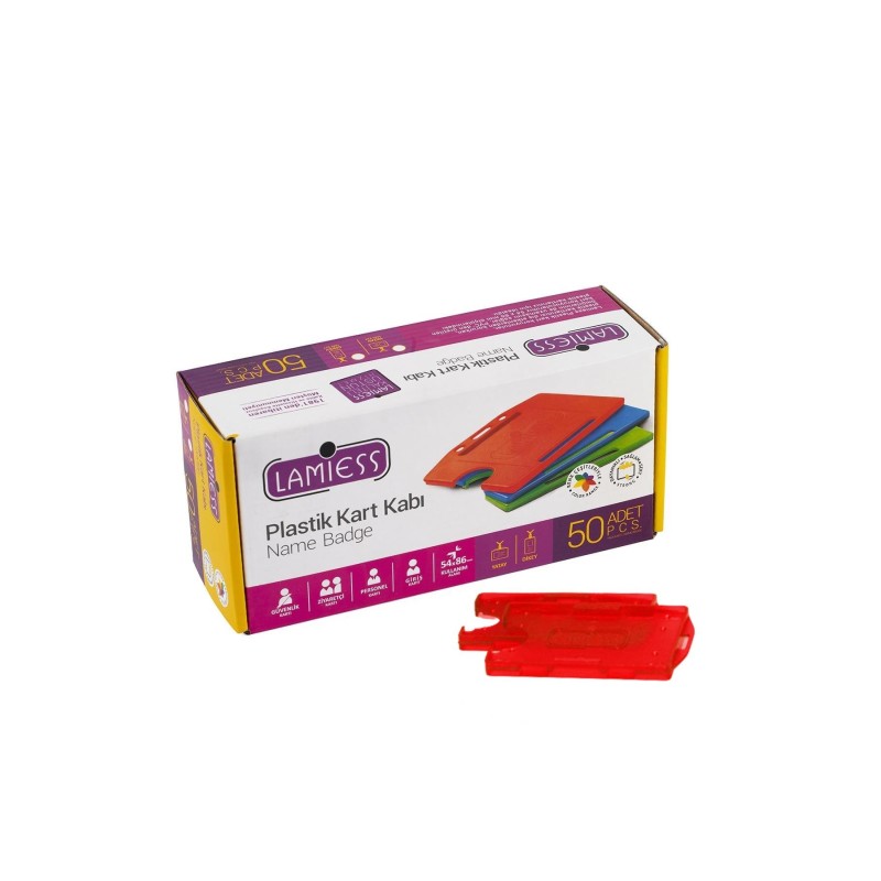 Lamiess  Lms 211 Yatay Dikey Çift Hazneli Kart Kabı Şeffaf Kırmızı 25'Li fiyat teklifi al