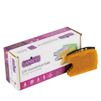 Lamiess  Lms 211 Yatay Dikey Çift Hazneli Kart Kabı Şeffaf Turuncu 25'Li