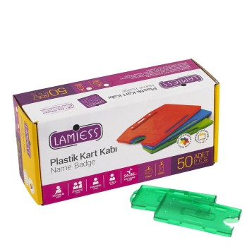 Lamiess  Lms 211 Yatay Dikey Çift Hazneli Kart Kabı Şeffaf Yeşil 25'Li