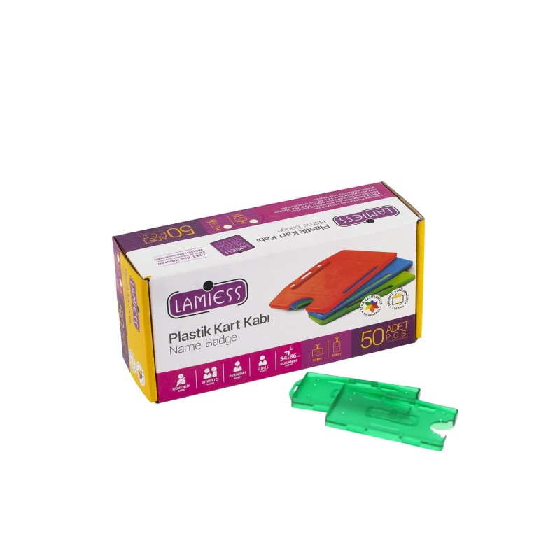 Lamiess  Lms 211 Yatay Dikey Çift Hazneli Kart Kabı Şeffaf Yeşil 25'Li fiyat teklifi al