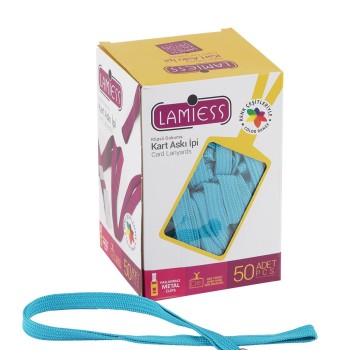 Lamiess Kart Askı İpi M.Maşalı Klipsli Açık Mavi 50'Li