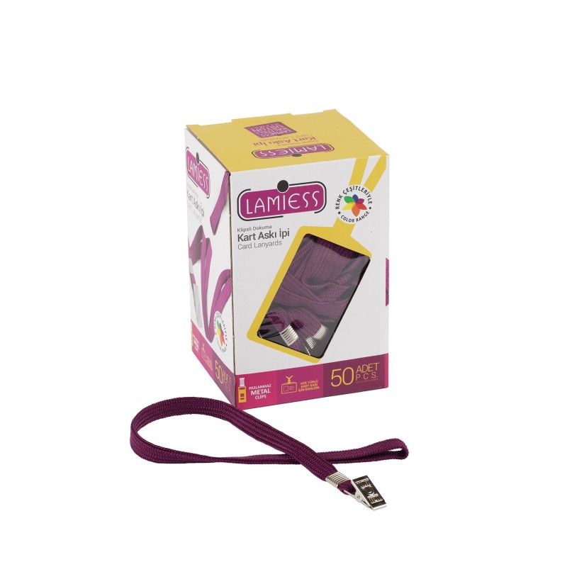 Lamiess Kart Askı İpi M.Maşalı Klipsli Bordo  50'Li fiyat teklifi al