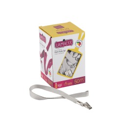 Lamiess Kart Askı İpi M.Maşalı Klipsli Gri  50'Li