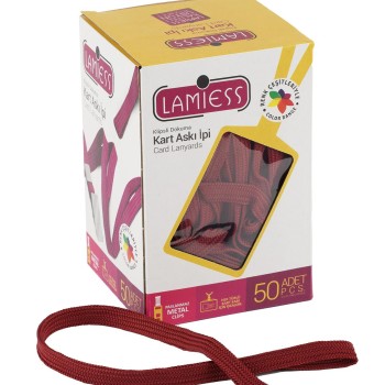 Lamiess Kart Askı İpi M.Maşalı Klipsli Kahverengi 50'Li