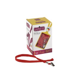 Lamiess Kart Askı İpi M.Maşalı Klipsli Kırmızı 50'Li