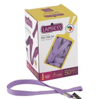 Lamiess Kart Askı İpi M.Maşalı Klipsli Mor 50'Li