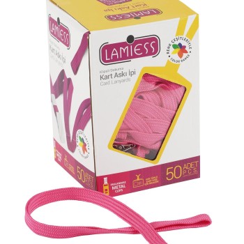 Lamiess Kart Askı İpi M.Maşalı Klipsli Pembe 50'Li