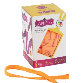 Lamiess Kart Askı İpi M.Maşalı Klipsli Turuncu 50'Li