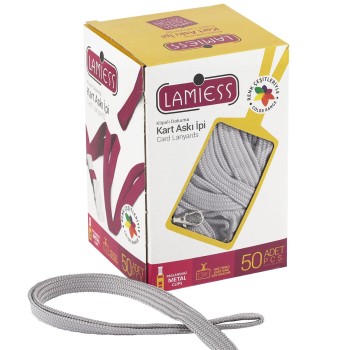 Lamiess Kart Askı İpi Paris Kancalı Gri 50'Li