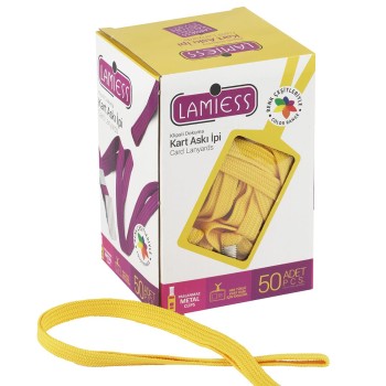 Lamiess Kart Askı İpi Paris Kancalı Sarı 50'Li