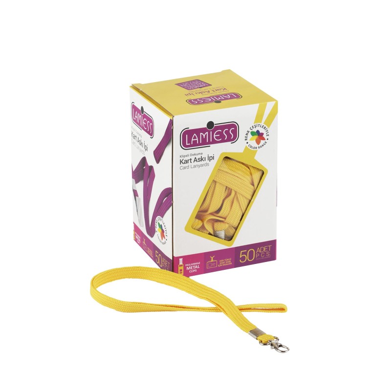 Lamiess Kart Askı İpi Paris Kancalı Sarı 50'Li fiyat teklifi al