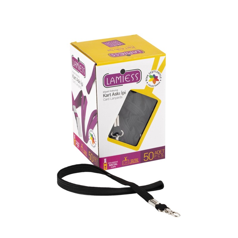 Lamiess Kart Askı İpi Paris Kancalı Siyah  50'Li fiyat teklifi al
