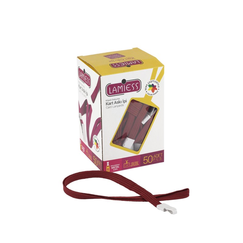 Lamiess Kart Askı İpi Plastik Kancalı Bordo 50'Li fiyat teklifi al
