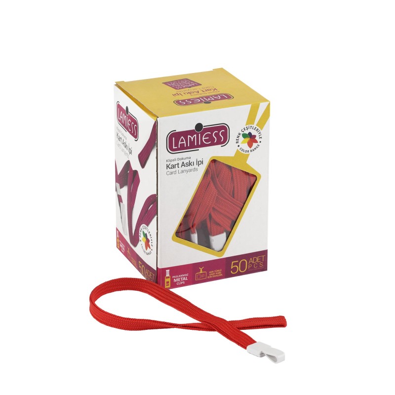 Lamiess Kart Askı İpi Plastik Kancalı Kırmızı  50'Li fiyat teklifi al