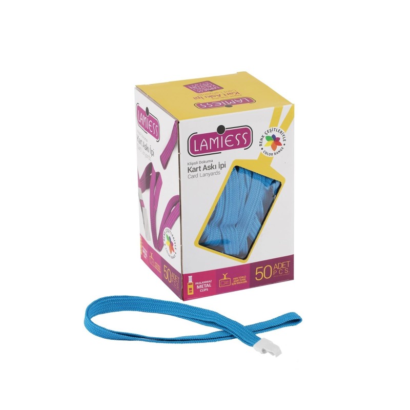 Lamiess Kart Askı İpi Plastik Kancalı Mavi 50'Li fiyat teklifi al