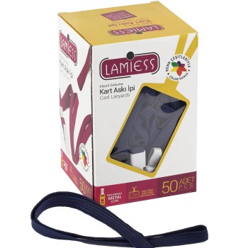 Lamiess Kart Askı İpi Plastik Kancalı Siyah 50'Li